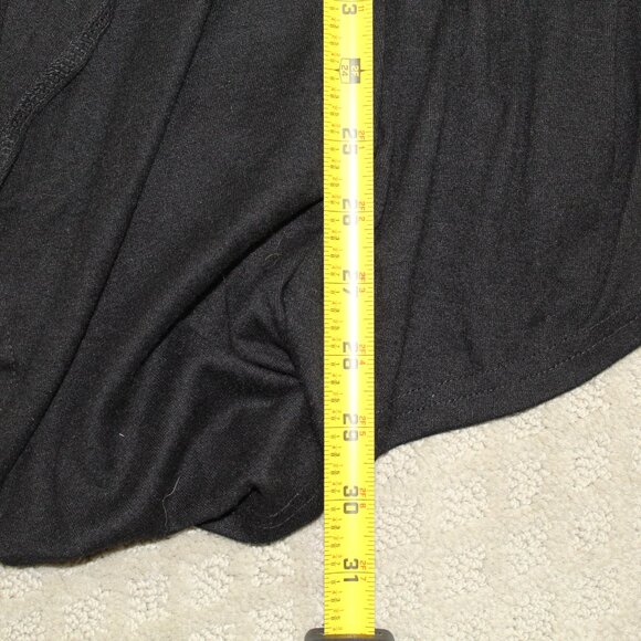 Amaryllis Women's L / XL Black Open Front Waterfall Cardigan - Picture 5 of 6